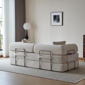 Canapé-lit pliable double usage en tissu intégré, canapé double compressé pour salon, maison d'hôtes, location, fourniture d'usine - Product Image 4
