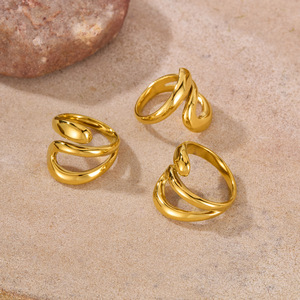 Anillo de personalidad europeo y americano, anillo de dedo abierto de serpiente retro de moda de acero inoxidable con diseño de nicho para mujer - Product Image 3