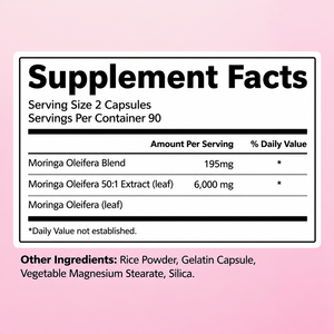 Cápsulas de Moringa Más Vendidas, Mezcla de Moringa Oleifera, Apoya el Sistema Inmunológico y la Salud Digestiva, Cápsulas de Hoja de Moringa Oleifera - Product Image 2