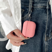 Étui pour écouteurs en denim et nylon pour AirPods 4 5 3 2 Pro 2 avec crochet métallique, anti-rayures, résistant aux chocs, pochette de voyage