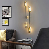 Lampe murale de fond de salon minimaliste de luxe léger, lampe murale longue créative pour hall d'hôtel, chambre à coucher, couloir, balcon