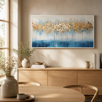 Peinture à l'huile Art Déco blanche 100% faite à la main sur toile de coton 450 GSM avec cadre, taille et design personnalisés pour usage domestique et commercial