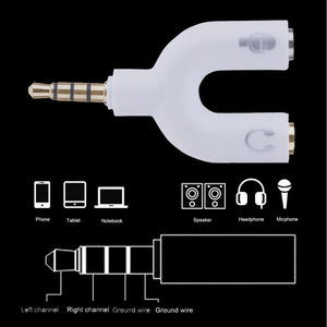 <span class=keywords><strong>Adaptateur</strong></span> Type 2026 Double Prise Casque 3,5 mm Câbles Audio Microphone Connecteur Pivotant 2-en-1 pour Téléphone et Écouteurs - Product Image 4