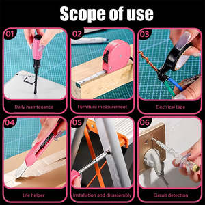 Ensemble d'outils de bricolage pour femmes, 42 pièces, à commande manuelle, OEM, avec étui souple - Outils en acier au carbone pour la maison et le bureau - Product Image 6