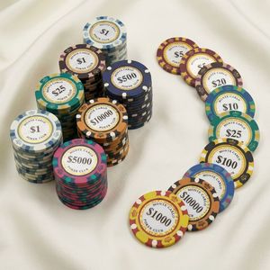 Jetons de <span class=keywords><strong>poker</strong></span> Monte Carlo de 14 g avec incrustation métallique, jetons de casino personnalisés, vente en gros, jetons de jeu de qualité professionnelle pour casino - Product Image 1