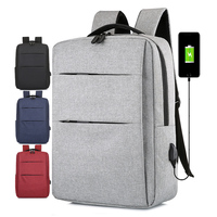 Sac à dos pour ordinateur portable durable avec logo personnalisé, sac à dos d'affaires avec port de charge USB, sac à dos de voyage pour ordinateur portable 15,6 pouces