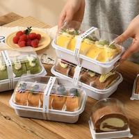Boîte en papier de présentation pour gâteau roulé suisse en gros avec couvercle transparent pour boulangerie, café et plats à emporter