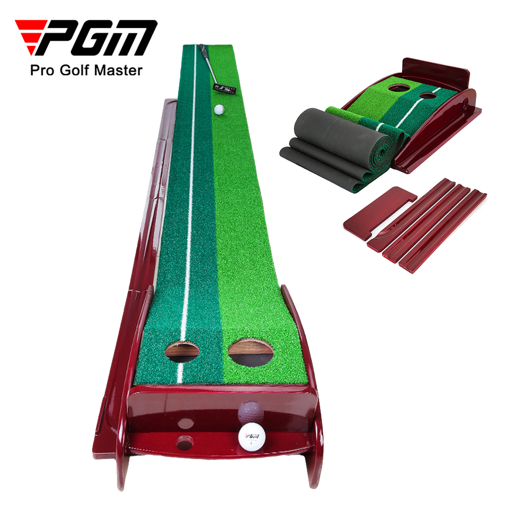 PGM TL024 garden putting practice mat indoor auto return wood golf