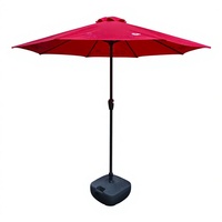 Parasol publicitaire manuel de 27 mètres à mât central en tube de fer, imprimé sur mesure, pour terrasses, zones panoramiques et établissements de restauration