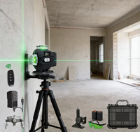 Niveau laser 4D vert 16 lignes auto-nivelant 4x360 alimenté par batterie au lithium de qualité professionnelle °   Outil d'alignement laser pour murs et sols