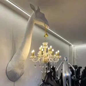 Kunden spezifische Großhandel handgemachte Giraffe Form Lampen Wohnkultur handgemachte Anime Licht tierische Harz Anime Wand lampe
