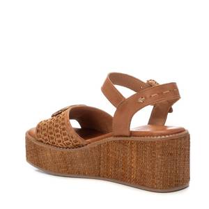 Sandales compensées à bout ouvert pour femme Carmela en cuir véritable, plateforme rehaussante, chaussures d'été - Product Image 3