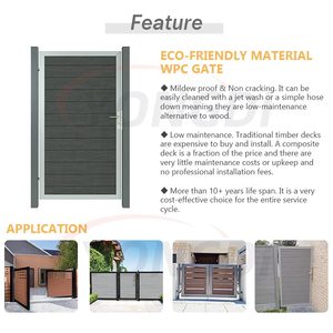 Portail de jardin coulissant horizontal en bois composite WPC avec moteur électrique et structure en aluminium, respectueux de l'environnement - Product Image 3