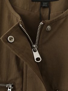 <span class=keywords><strong>Chaleco</strong></span> Utilitario Personalizado para <span class=keywords><strong>Mujer</strong></span>, sin Mangas, Cuello Redondo, con Detalle de Cremallera y Hombros Acolchados, Fabricante de Ropa OEM en China - Product Image 4