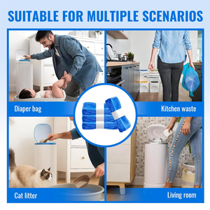 Recargas para papelera, 4,5 M, bolsas de repuesto para cubos de pañales perfumadas para bebés, bolsas de plástico para eliminación de pañales, sistema de eliminación de pañales - Product Image 3