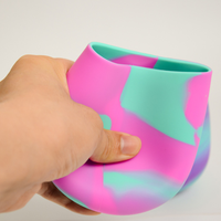 Tasses à vin et verres à bière pliables en silicone, durables et réutilisables, résistantes au micro-ondes, personnalisables (couleur/taille/logo), idéales pour l'extérieur – Vente chaude