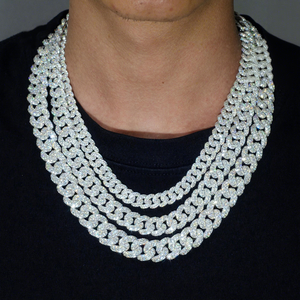 Nhà máy chuyên nghiệp 22 <span class=keywords><strong>inch</strong></span> Kim Cương Vòng đeo tay 10 mét bán buôn 8 mét moissanite Cuban liên kết chuỗi - Product Image 1