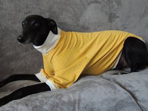 Qiqu animalerie produit en ligne pour chien vêtements vêtements vêtements lévrier <span class=keywords><strong>Lurcher</strong></span> coton Jersey manteau ocre à pois tenues chemise - Product Image 4