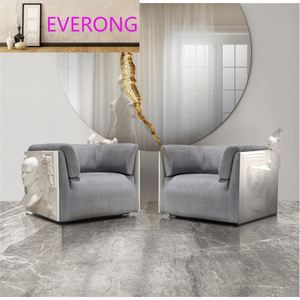 Set di Divani di Design Italiano di Alta Gamma con Struttura in Legno Massello, Poltrona Singola Moderna in Tessuto Nabuk, Arredamento di Lusso per Soggiorno - Product Image 1