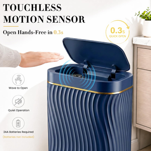 10-Liter Smart Automatic Stainless Steel <b>Sensor</b> Trash Can Rectangular Garbage Dustbin Waste <b>Bin</b> with Lid for Kitchen or Office - Product Image 2