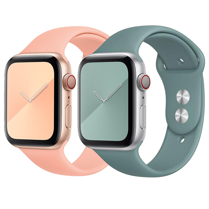 Ремешок силиконовый для Apple Watch band 40 мм 44 мм 38 мм 42 мм, резиновый спортивный браслет для смарт-часов iWatch Series 3 se 4 5 6