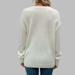 Mujeres dibujos animados corazón logo lindo blanco marca moda suéter - Product Image 5