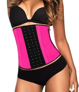Women body shaper latex 9 steel bone under bust waist trainer corset