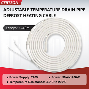 سلك تسخين من السيليكون مقاوم للماء للسباكة والمجاري لمنع التجمد مدفأة أنبوب الصرف قابلة للتعديل - Product Image 2