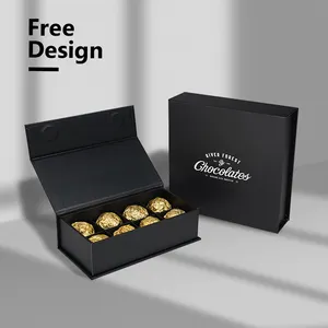 Chocolate casamento favorece luxo caixas personalizado logotipo doce doces divisores presente embalagem magnética caixa almofada