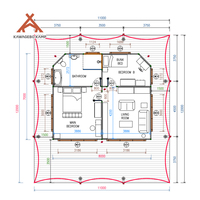 Tente de glamping de luxe permanente Kawagebo Kamp Luxury (KK) 39' x 36' avec membrane en toile PVDF