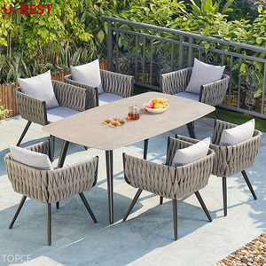 โต๊ะรับประทานอาหารใน<span class=keywords><strong>ส</strong></span>วนแบบทัน<span class=keywords><strong>ส</strong></span>มัยและเก้าอี้โต๊ะกลางแ<span class=keywords><strong>จ</strong></span>้งลานรับประทานอาหารลานบ้านชุดเก้าอี้สวนเฟอร์นิเจอร์ - Product Image 3