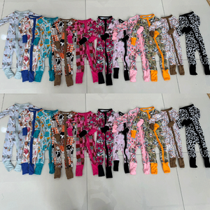 ชุดรอมเปอร์ลายไม้ไผ่สำหรับเด็กทารกแรกเกิดมีซิปรูดแบบซิปสองชั้น - Product Image 2