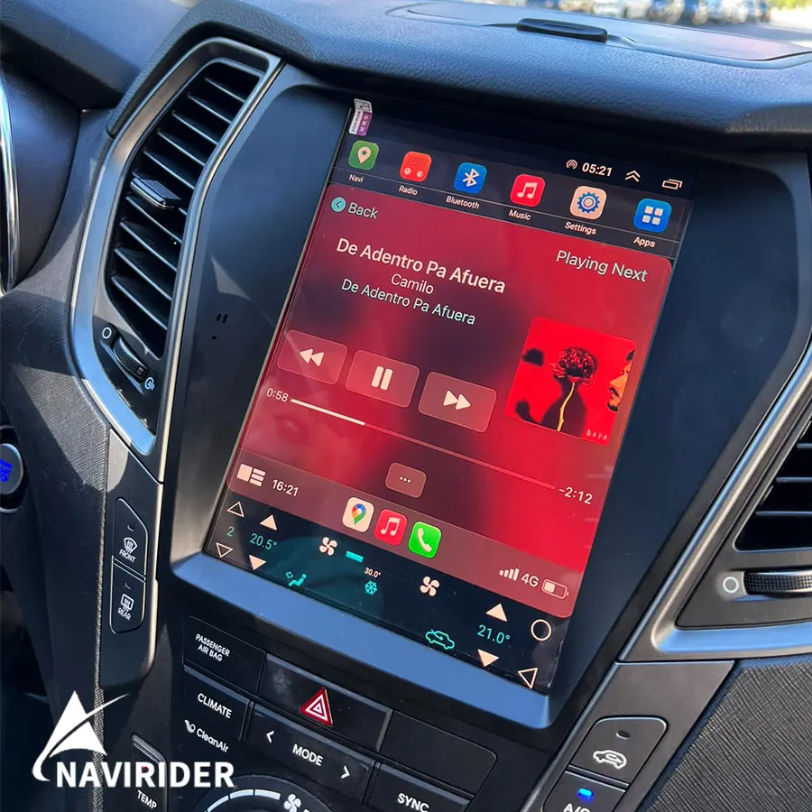 Rádio para carro Android 13 IPS Tela para Hyundai Santa Fe Sport 2013 IX45 2015 2016 2017 Navegação GPS reprodutor multimídia CarPlay