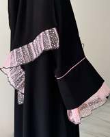 Abaya musulmane élégante Mexizo avec manches en maille transparente, mode islamique modeste, vêtements de luxe de Dubaï