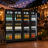 Refroidisseur de boissons avec étagère réglable pour bar, pub, supermarché, restaurant, hôtel, et autres commerces – Porte coulissante à haute efficacité