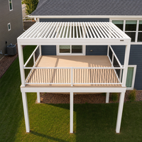 Pergola de jardin en aluminium pour extérieur, toit imperméable, stores ouvrants, pergola de terrasse à double paroi avec persiennes