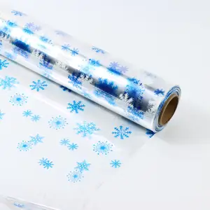Rollo de película de envoltura de paleta de plástico, rollo de envoltura elástica retráctil protectora fundida para papel de regalo de celofán