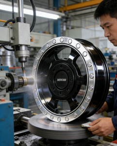 Nuevas llantas de aleación de aluminio de ajuste universal 16X6.5, diseño multirradio con borde mecanizado en negro brillante - Product Image 5