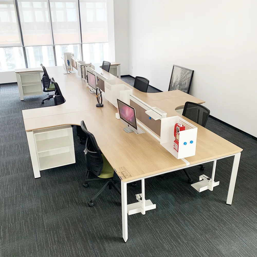 최신 판매 현대 가구 직원 책상 4 좌석 워크스테이션 행정상 사무실 책상