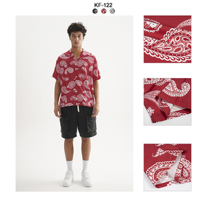 Summer Fashion Paisley Style Short Sleeved <strong>Shirt</strong> Custom Printing Paisley Designer <strong>Revere</strong> <strong>Collar</strong> t <strong>Shirts</strong> for Men - Product Image 2
