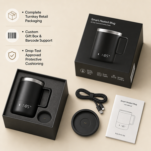 Tasse chauffante en titane, tasse intelligente à auto-chauffage avec contrôle de la température, chauffe-café électrique rechargeable, 350 ml, isolée en titane - Product Image 3