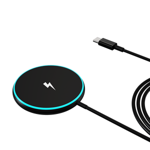 Mini chargeur magnétique sans fil circulaire 15W, station de charge rapide avec <span class=keywords><strong>c</strong></span>âble <span class=keywords><strong>USB</strong></span> <span class=keywords><strong>C</strong></span> pour smartphones - Product Image 2