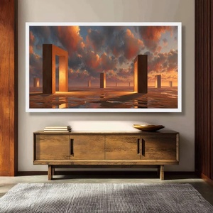 Toile d'art sur le thème des voiliers colorés, paysage marin sur eau calme, affiche imprimée sur toile murale pour la décoration de la pièce - Product Image 3