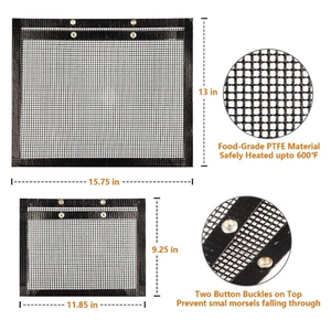 Énormes réductions d'usine : Sacs de cuisson en maille pour barbecue de qualité supérieure, réutilisables, antiadhésifs en PTFE, pour grillades ou four - Product Image 2