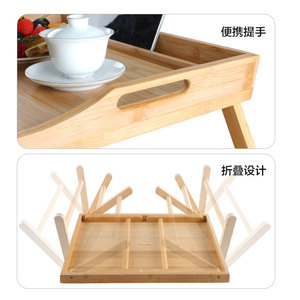 Table pliante en bambou de style minimaliste rectangulaire pour le camping et l'extérieur - Product Image 3