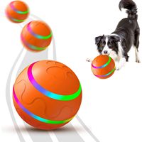 Bola Mainan Anjing Interaktif Baru, Tahan Lama, Bergetar, dengan Lampu LED Kontrol Jarak Jauh, Mainan Anjing Bergerak Otomatis