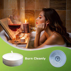 Bougies à thé en <span class=keywords><strong>cire</strong></span> de paraffine Mini bougie chauffe-plat votive non parfumée avec mèche en coton pour <span class=keywords><strong>d</strong></span>écorer la maison piscine Shabbat mariage - Product Image 4