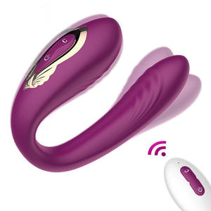 Verdrehter C-förmiger Clip Kabelloser Fernbedienungs-Vibrator Tragbarer Paar-Resonanz Doppelköpfiger Vibrationsmassager für Frauen - Product Image 1