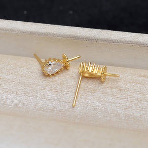 Boucles d'oreilles en argent S925 avec double perle et pompon, boucles d'oreilles multi-perles, accessoires personnalisés DIY, clous de mode, support vide - Product Image 4