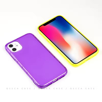Coque de téléphone transparente en TPU souple de couleur bonbon fluorescente pour iPhone 16, antichoc, transparente, néon, pour iPhone 15 14 13 12 11 17 Plus